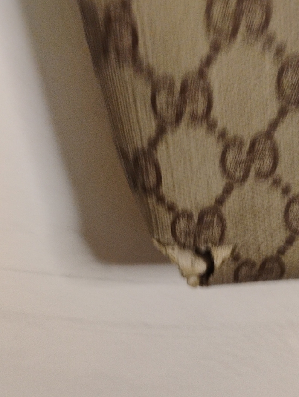 Authentic Gucci  Monogram Tote Bag with Brown Leather Pocket - Picture 7 of 11
